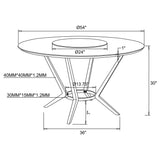 Abby Round 54-inch Lazy Susan Dining Table White High Gloss - Tampa Furniture Outlet