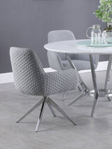 Abby Fabric Upholstered Swivel Dining Arm Chair Light Grey - Tampa Furniture Outlet