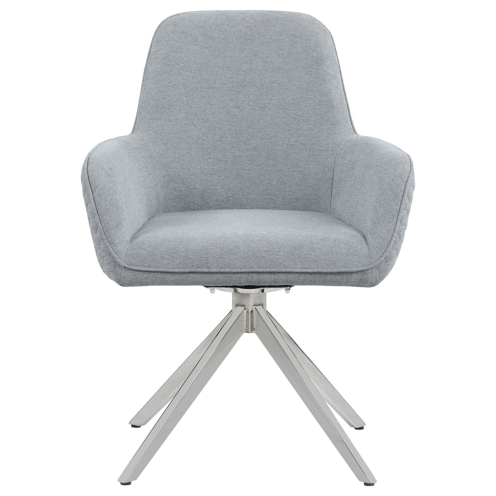 Abby Fabric Upholstered Swivel Dining Arm Chair Light Grey - Tampa Furniture Outlet