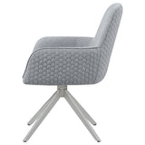 Abby Fabric Upholstered Swivel Dining Arm Chair Light Grey - Tampa Furniture Outlet