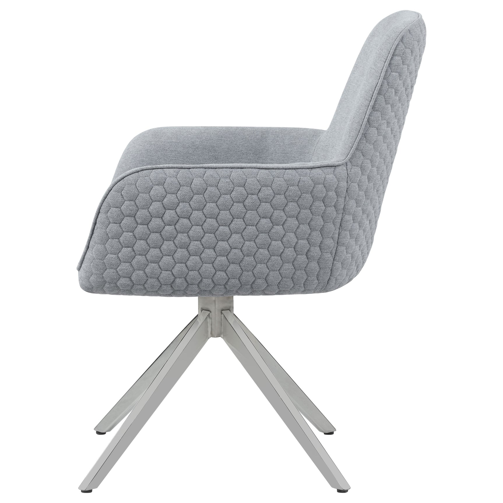 Abby Fabric Upholstered Swivel Dining Arm Chair Light Grey - Tampa Furniture Outlet