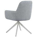 Abby Fabric Upholstered Swivel Dining Arm Chair Light Grey - Tampa Furniture Outlet