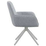 Abby Fabric Upholstered Swivel Dining Arm Chair Light Grey - Tampa Furniture Outlet