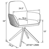 Abby Fabric Upholstered Swivel Dining Arm Chair Light Grey - Tampa Furniture Outlet