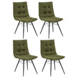 Tampa Furniture Outlet - Coaster - Aiken Fabric Upholstered Dining Side Chair Saddle Forest Green (Set of 4) - 110332FRT