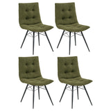 Tampa Furniture Outlet - Coaster - Aiken Fabric Upholstered Dining Side Chair Saddle Forest Green (Set of 4) - 110332FRT