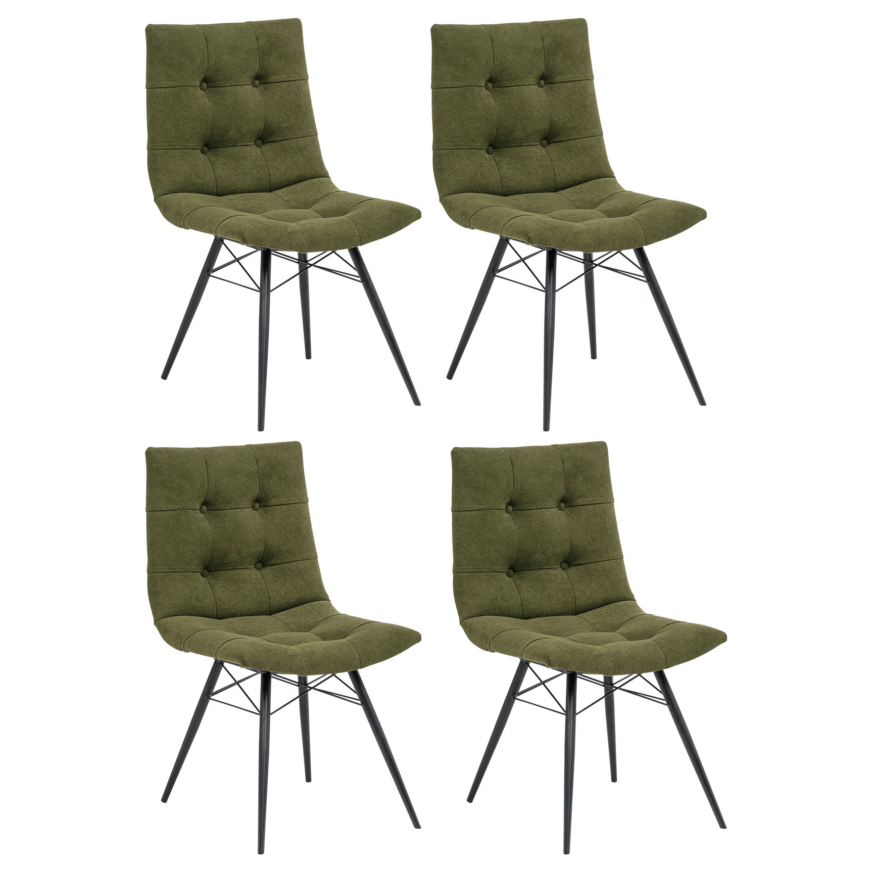 Tampa Furniture Outlet - Coaster - Aiken Fabric Upholstered Dining Side Chair Saddle Forest Green (Set of 4) - 110332FRT