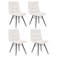 Tampa Furniture Outlet - Coaster - Aiken Fabric Upholstered Dining Side Chair Saddle Stone White (Set of 4) - 110332STN