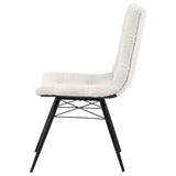 Aiken Fabric Upholstered Dining Side Chair Saddle Stone White (Set of 4)