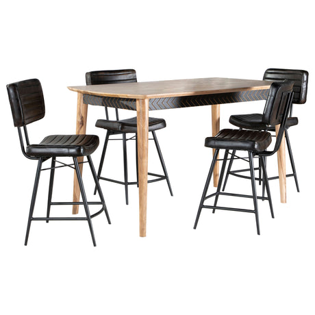 Partridge 5-piece Counter Dining Set Sheesham and Espresso - Tampa Furniture Outlet