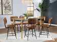 Tampa Furniture Outlet - Coaster - Partridge 7-piece Counter Dining Set Sheesham and Camel - 110578-S7C