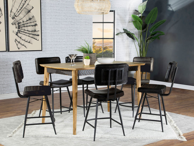 Tampa Furniture Outlet - Coaster - Partridge 7-piece Counter Dining Set Sheesham and Espresso - 110578-S7E