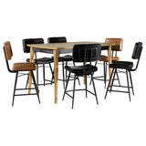 Partridge 7-piece Counter Dining Set Espresso and Camel - Tampa Furniture Outlet