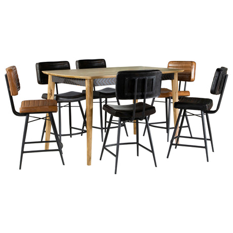 Partridge 7-piece Counter Dining Set Espresso and Camel - Tampa Furniture Outlet
