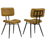 Misty Leather Upholstered Dining Side Chair Camel (Set of 2) - Tampa Furniture Outlet