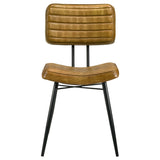Misty Leather Upholstered Dining Side Chair Camel (Set of 2) - Tampa Furniture Outlet