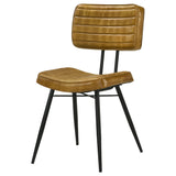 Misty Leather Upholstered Dining Side Chair Camel (Set of 2) - Tampa Furniture Outlet