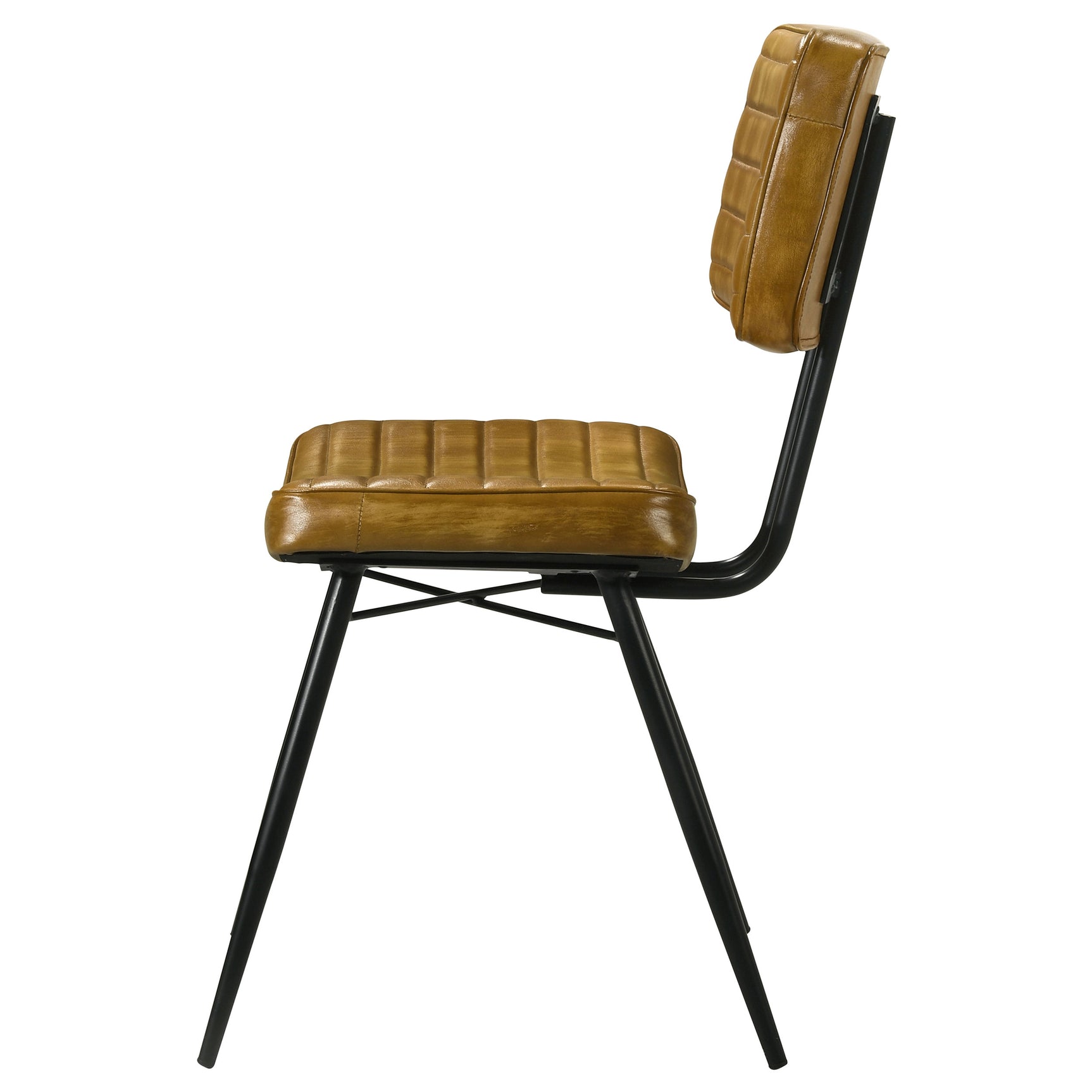 Misty Leather Upholstered Dining Side Chair Camel (Set of 2) - Tampa Furniture Outlet