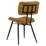 Misty Leather Upholstered Dining Side Chair Camel (Set of 2) - Tampa Furniture Outlet
