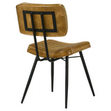 Misty Leather Upholstered Dining Side Chair Camel (Set of 2) - Tampa Furniture Outlet