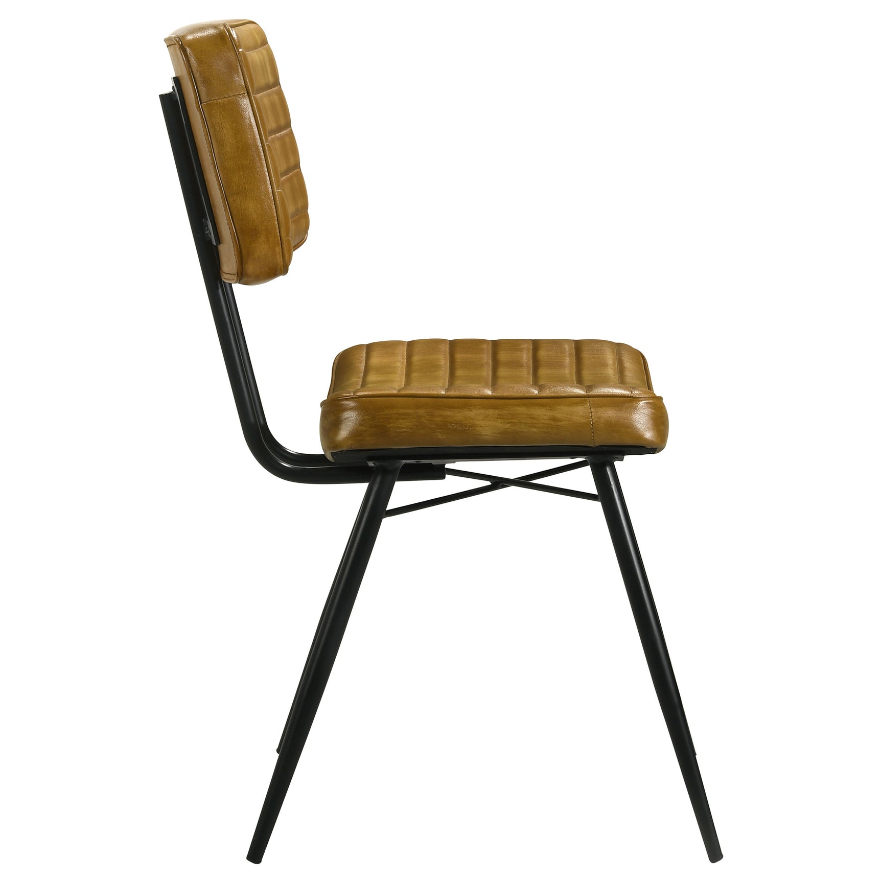 Misty Leather Upholstered Dining Side Chair Camel (Set of 2) - Tampa Furniture Outlet