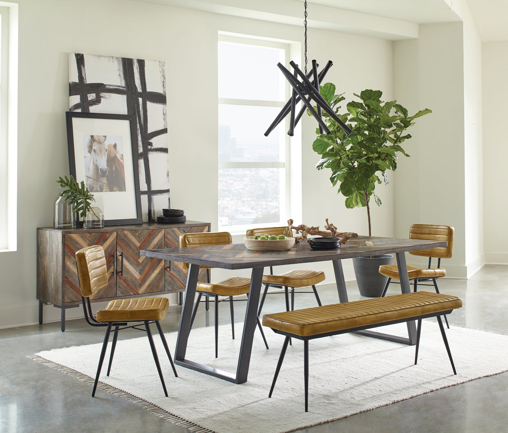 Misty Leather Upholstered Dining Side Chair Camel (Set of 2) - Tampa Furniture Outlet