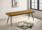 Misty Leather Upholstered Dining Bench Antique Camel - Tampa Furniture Outlet