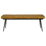 Misty Leather Upholstered Dining Bench Antique Camel - Tampa Furniture Outlet