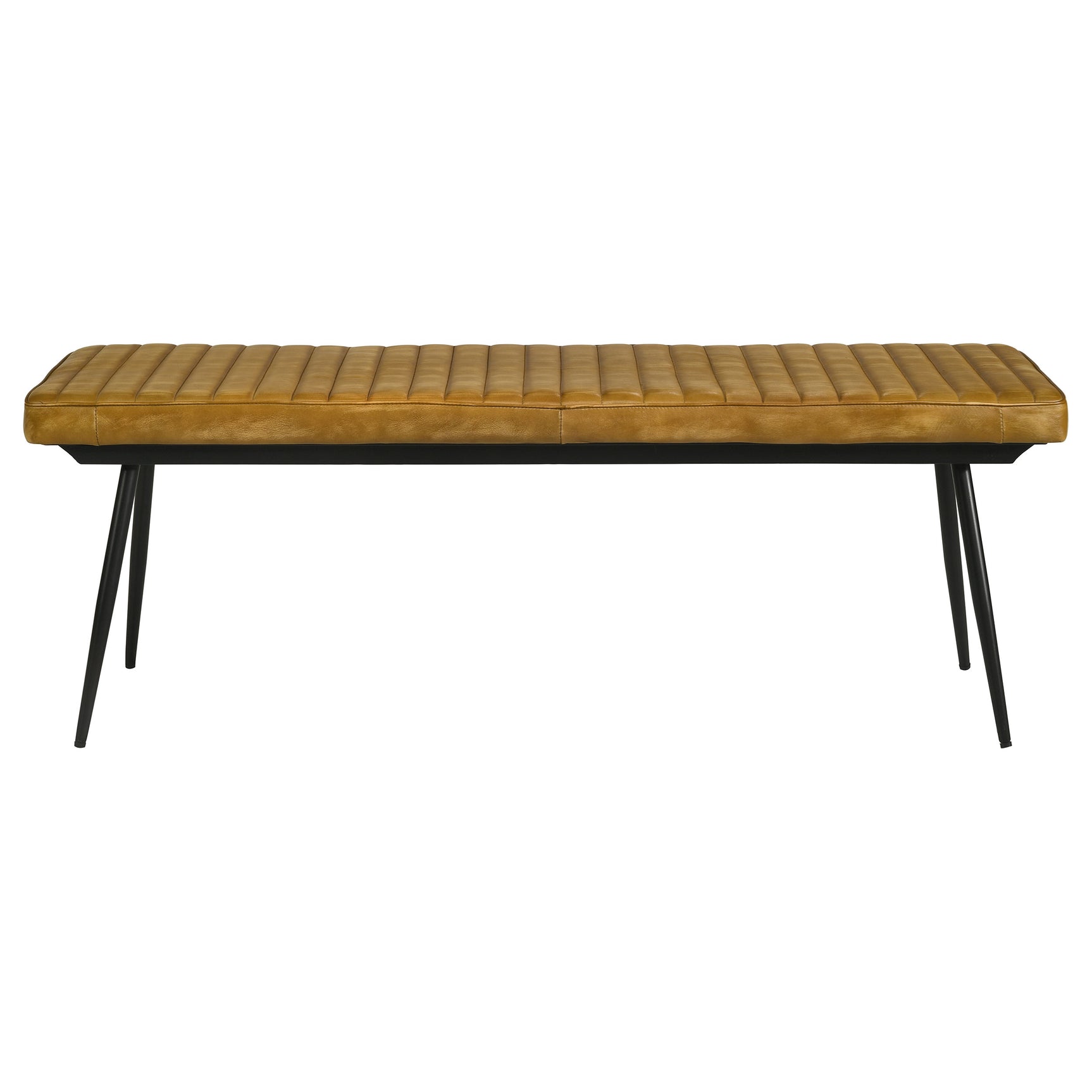 Misty Leather Upholstered Dining Bench Antique Camel - Tampa Furniture Outlet