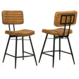 Tampa Furniture Outlet - Coaster - Partridge Leather Counter Chair Antique Camel (Set of 2) - 110649
