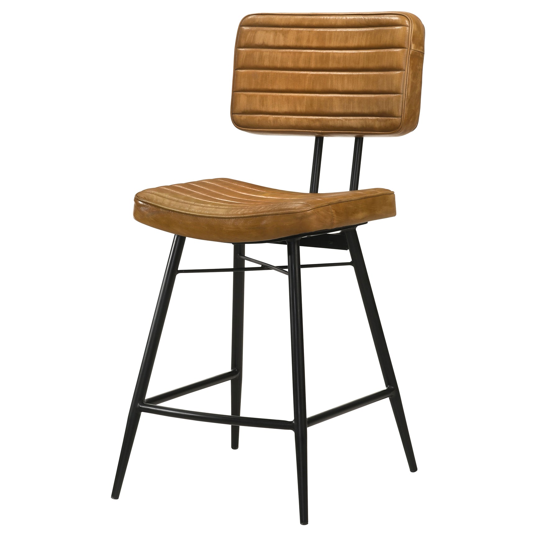 Partridge Leather Counter Chair Antique Camel (Set of 2) - Tampa Furniture Outlet