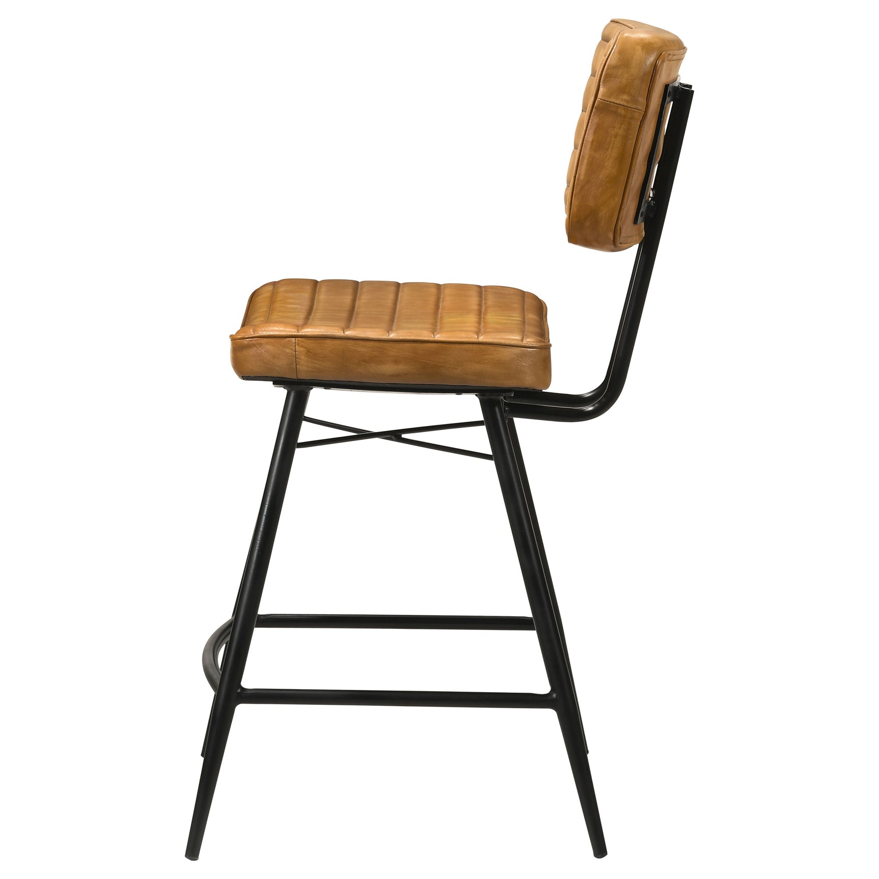 Partridge Leather Counter Chair Antique Camel (Set of 2) - Tampa Furniture Outlet