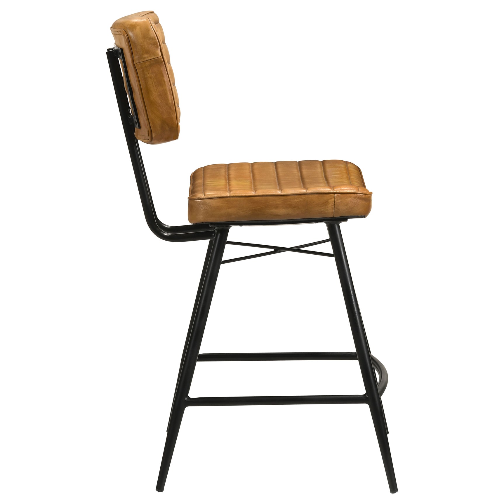 Partridge Leather Counter Chair Antique Camel (Set of 2) - Tampa Furniture Outlet