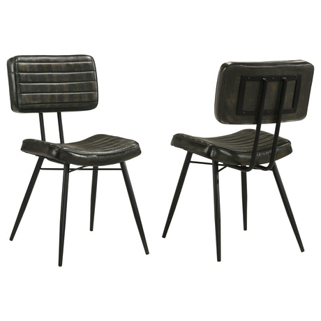 Tampa Furniture Outlet - Coaster - Misty Leather Upholstered Dining Chair Espresso (Set of 2) - 110652