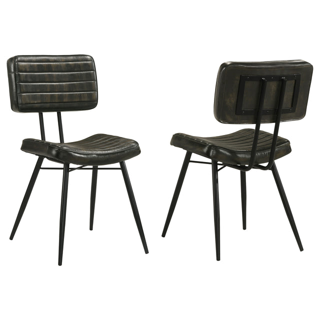 Tampa Furniture Outlet - Coaster - Misty Leather Upholstered Dining Chair Espresso (Set of 2) - 110652