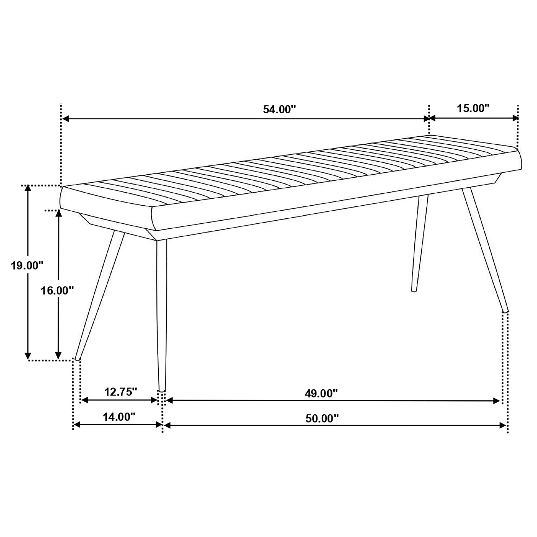 Misty Leather Upholstered Dining Bench Antique Espresso - Tampa Furniture Outlet