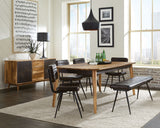 Misty Leather Upholstered Dining Bench Antique Espresso - Tampa Furniture Outlet