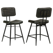 Tampa Furniture Outlet - Coaster - Partridge Leather Counter Chair Antique Espresso (Set of 2) - 110659