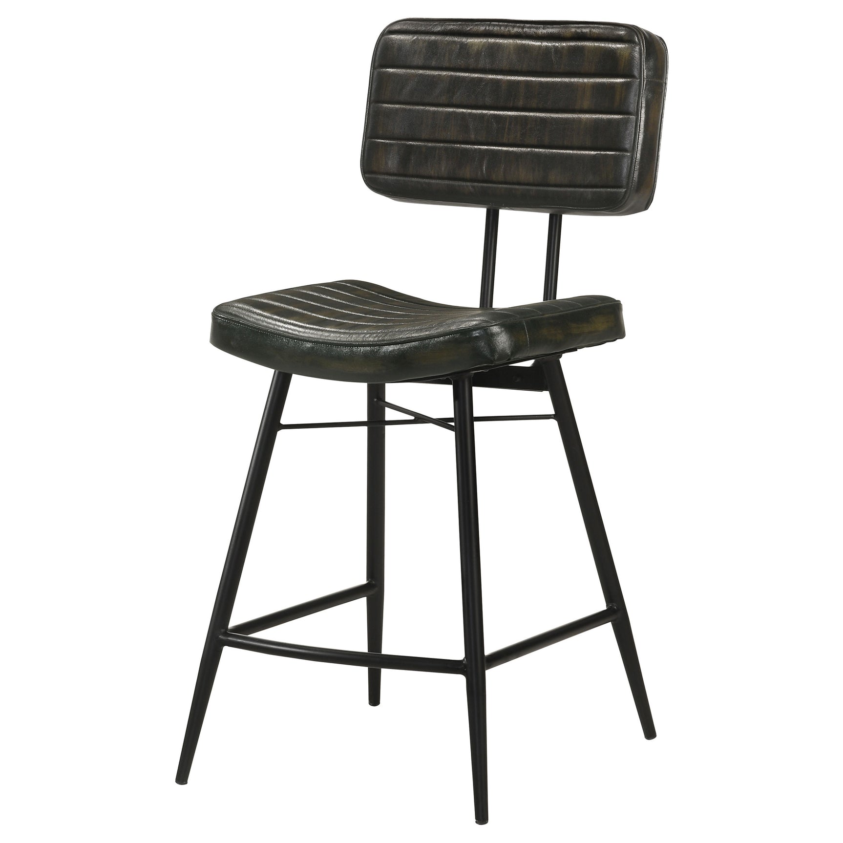 Partridge Leather Counter Chair Antique Espresso (Set of 2) - Tampa Furniture Outlet