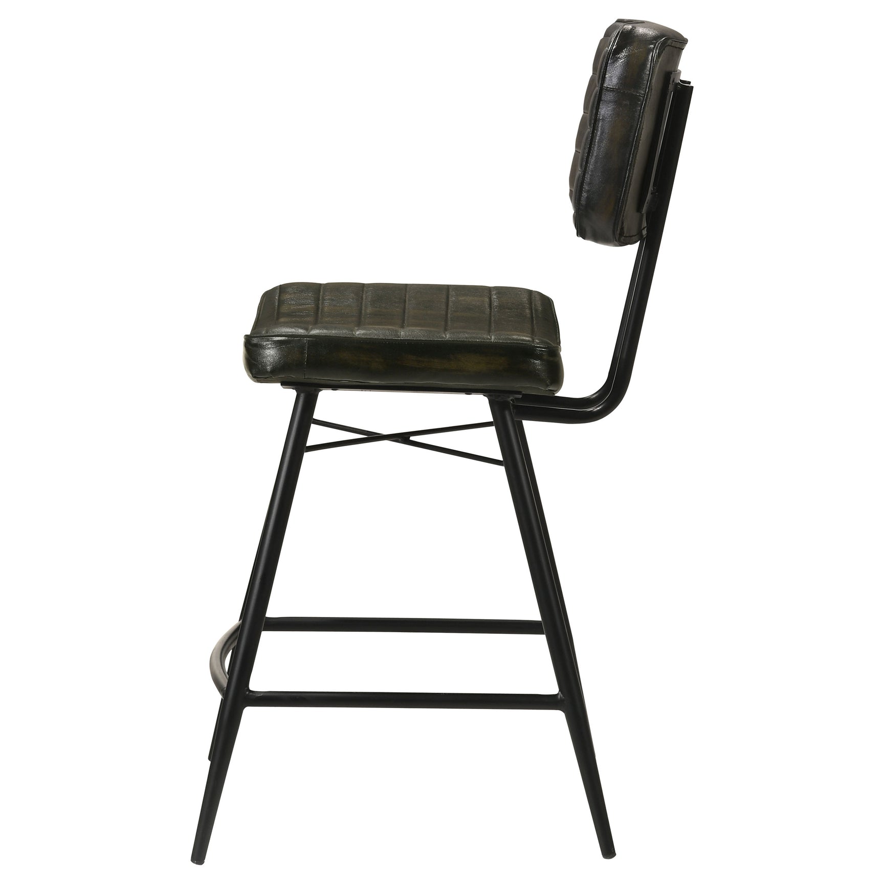 Partridge Leather Counter Chair Antique Espresso (Set of 2) - Tampa Furniture Outlet
