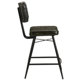 Partridge Leather Counter Chair Antique Espresso (Set of 2) - Tampa Furniture Outlet