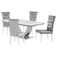 Kerwin 5-piece Rectangular Dining Table Set Grey and Chrome - Tampa Furniture Outlet