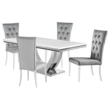 Kerwin 5-piece Rectangular Dining Table Set Grey and Chrome - Tampa Furniture Outlet