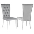 Tampa Furniture Outlet - Coaster - Kerwin Velvet Upholstered Dining Side Chair Grey (Set of 2) - 111103