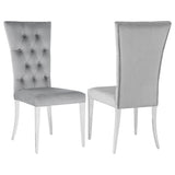 Tampa Furniture Outlet - Coaster - Kerwin Velvet Upholstered Dining Side Chair Grey (Set of 2) - 111103
