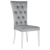 Kerwin Velvet Upholstered Dining Side Chair Grey (Set of 2) - Tampa Furniture Outlet