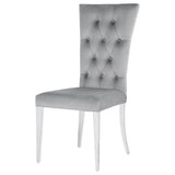 Kerwin Velvet Upholstered Dining Side Chair Grey (Set of 2) - Tampa Furniture Outlet