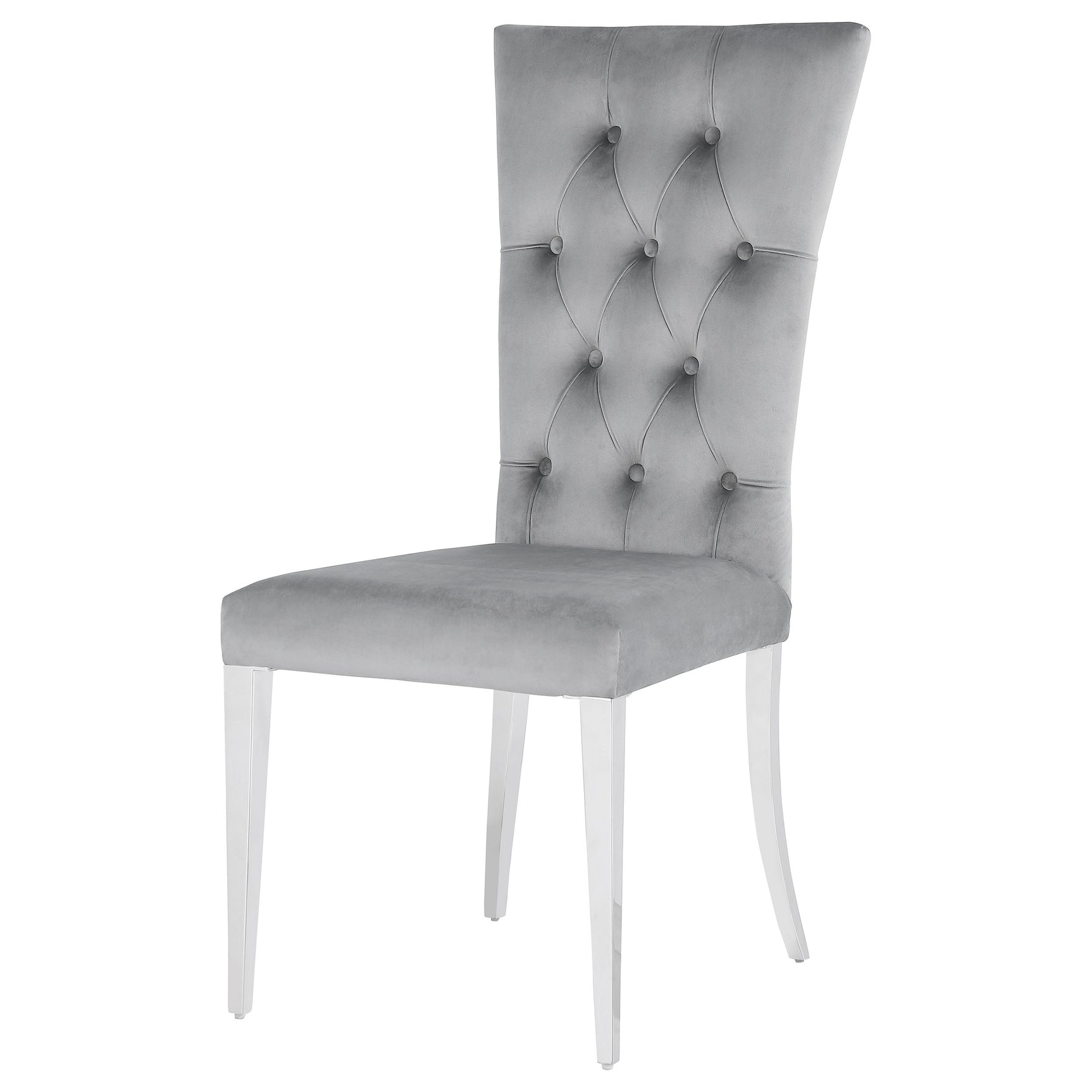 Kerwin Velvet Upholstered Dining Side Chair Grey (Set of 2) - Tampa Furniture Outlet