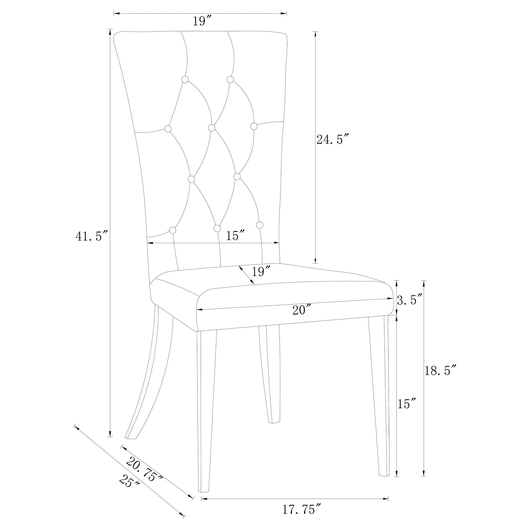 Kerwin Velvet Upholstered Dining Side Chair Grey (Set of 2) - Tampa Furniture Outlet