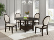 Tampa Furniture Outlet - Coaster - Twyla 5-piece 60-inch Round Wood Dining Table Set Dark Cocoa - 115100-S5